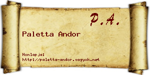 Paletta Andor névjegykártya