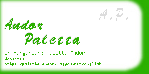 andor paletta business card